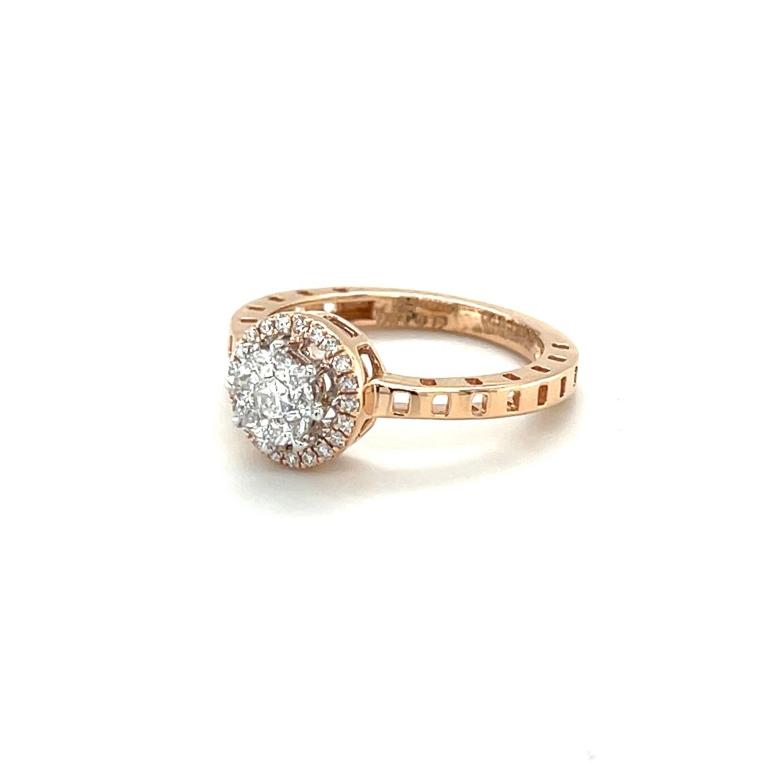 Elegant Halo Diamond Engagement Ring in Rose Gold